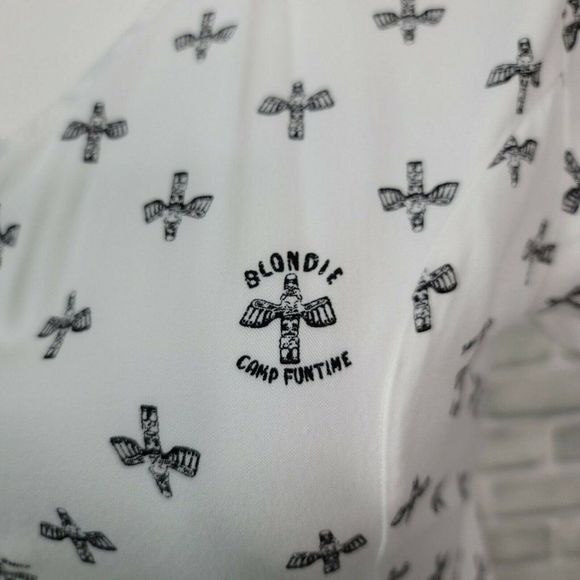 Junk Food Blondie Camp Funtime Button Front Dress Punk Rock Music New Wave - Picture 3 of 9